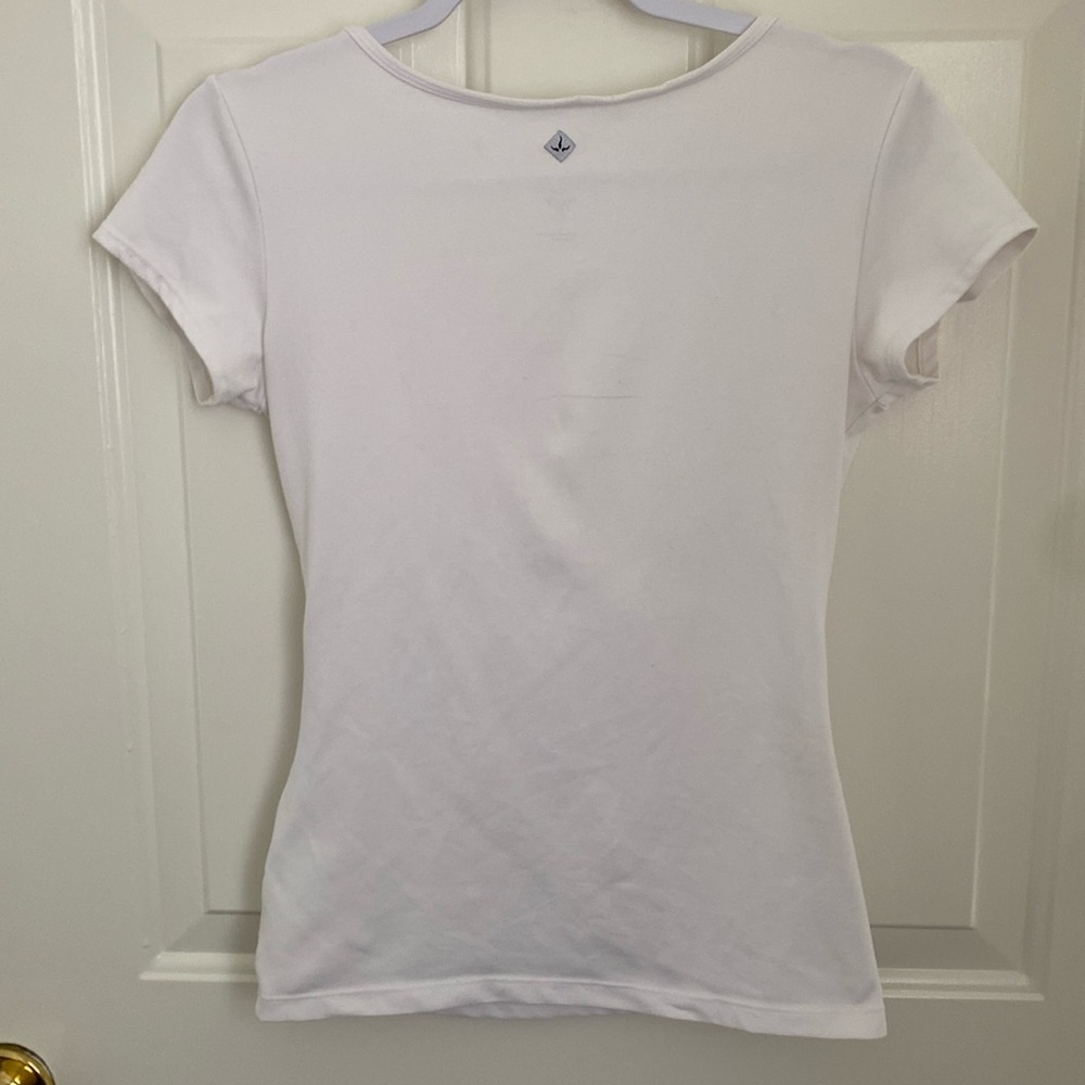 Prana White Wrap Yoga Performance Top. Size Large. Made in USA - Picture 5 of 7
